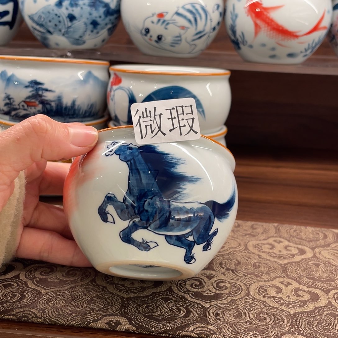 微瑕釉下彩纯手绘