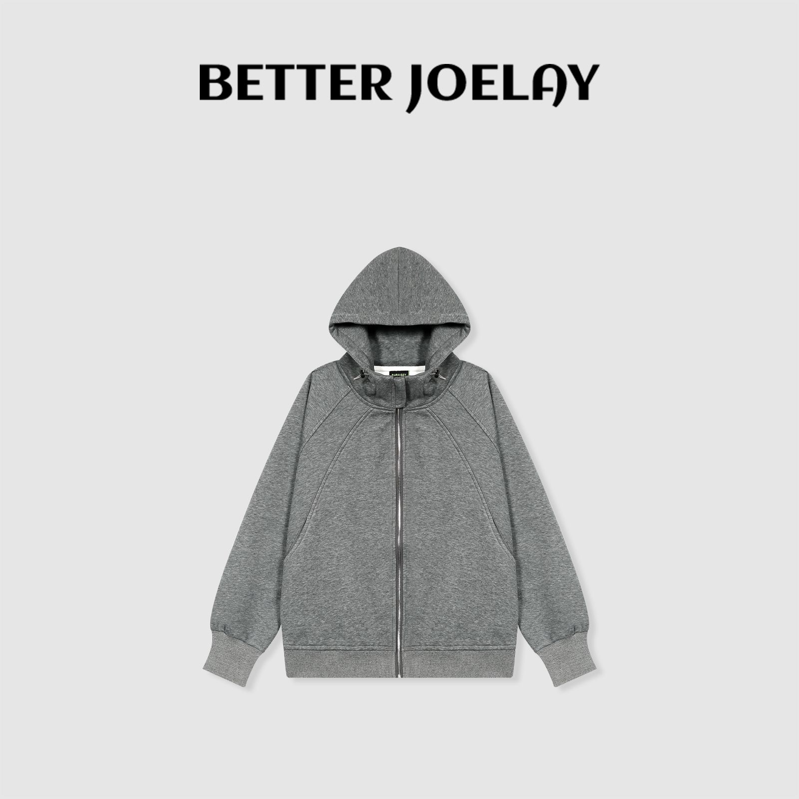 BETTERJOELAY-【变格秘密】时尚连帽休闲百搭简约大版开衫卫衣Z0580