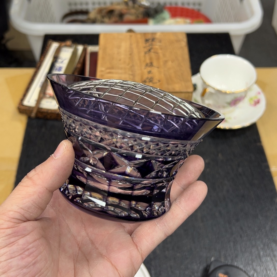 玻璃日本中古工艺品摆件