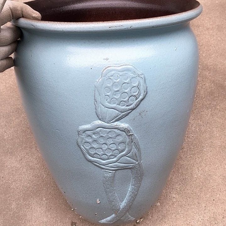 紫砂花盆口29高37瑕疵瑕疵