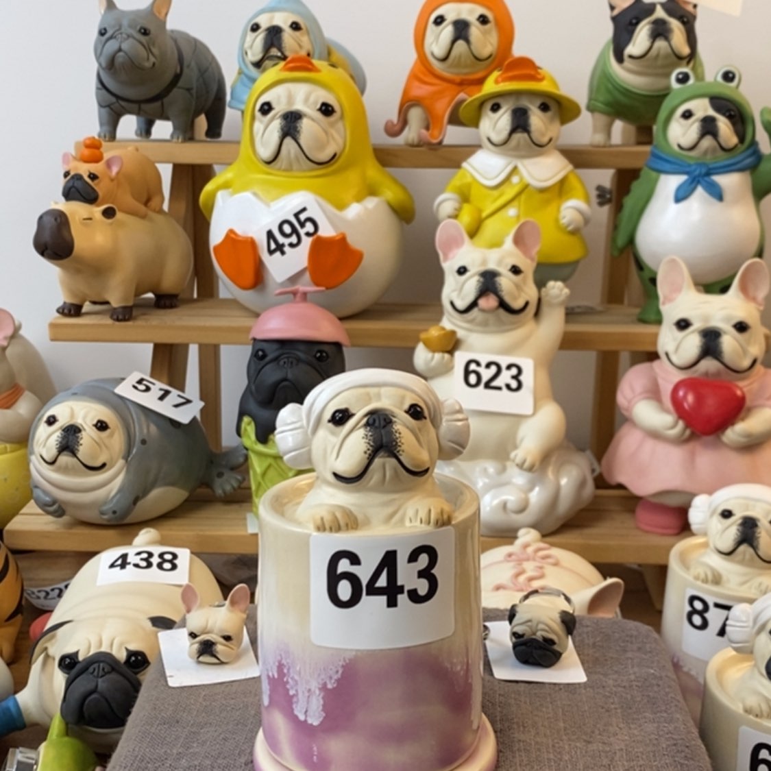 【闪购商品】643奶油法斗牙签筒陶瓷周边