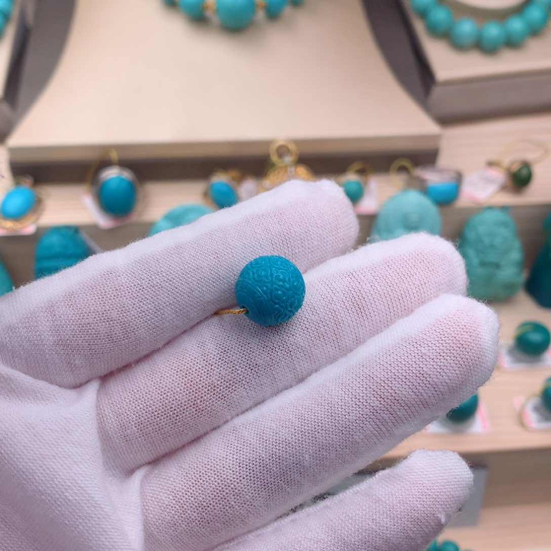 绿松石珠宝奇石未镶嵌11.8m m