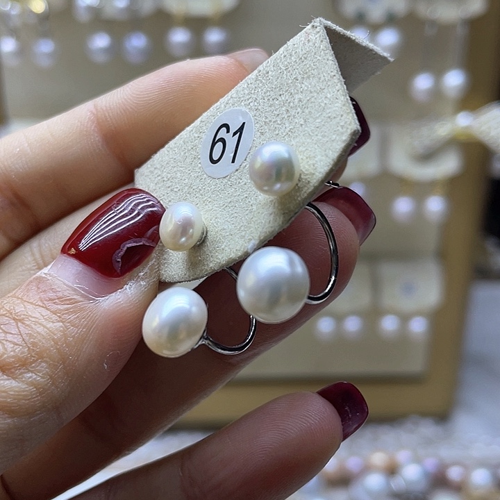 淡水珍珠耳饰银S925镶嵌