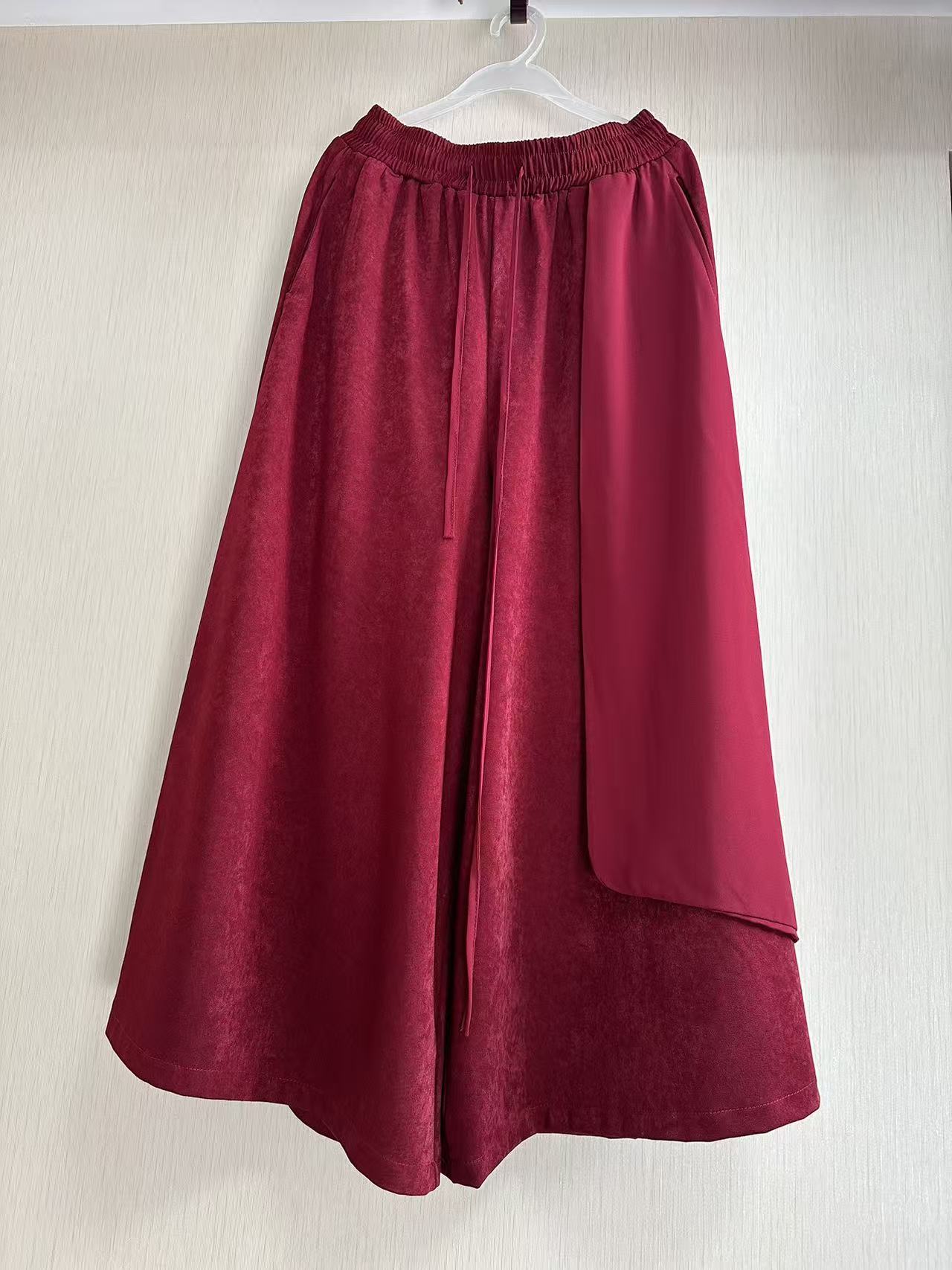 【鑫兰精选】新品抽绳松紧腰裤裙高腰时尚女裤