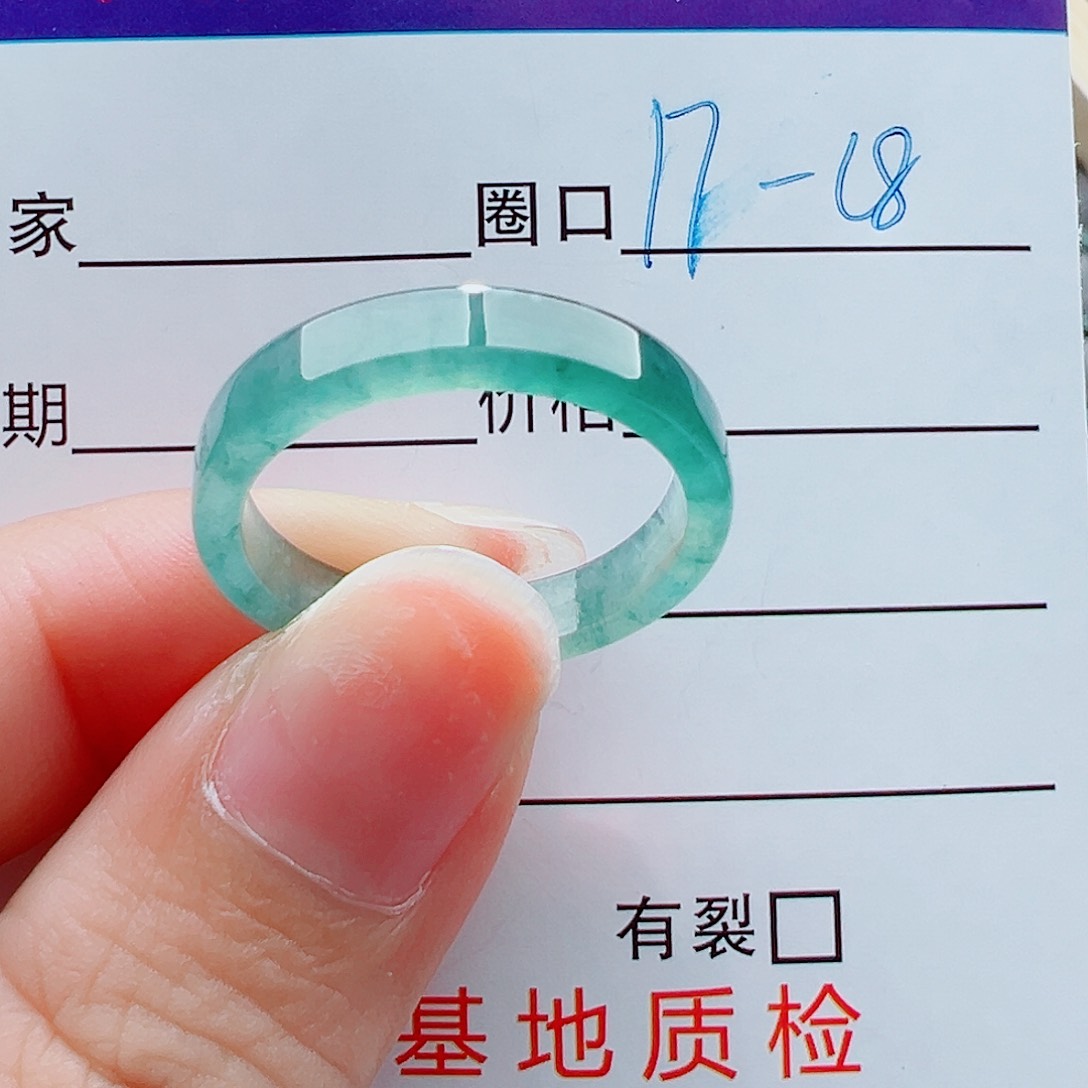 未镶嵌戒指翡翠土**饼戒圈 