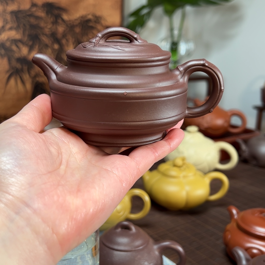 紫砂茶壶竹鼓紫砂壶