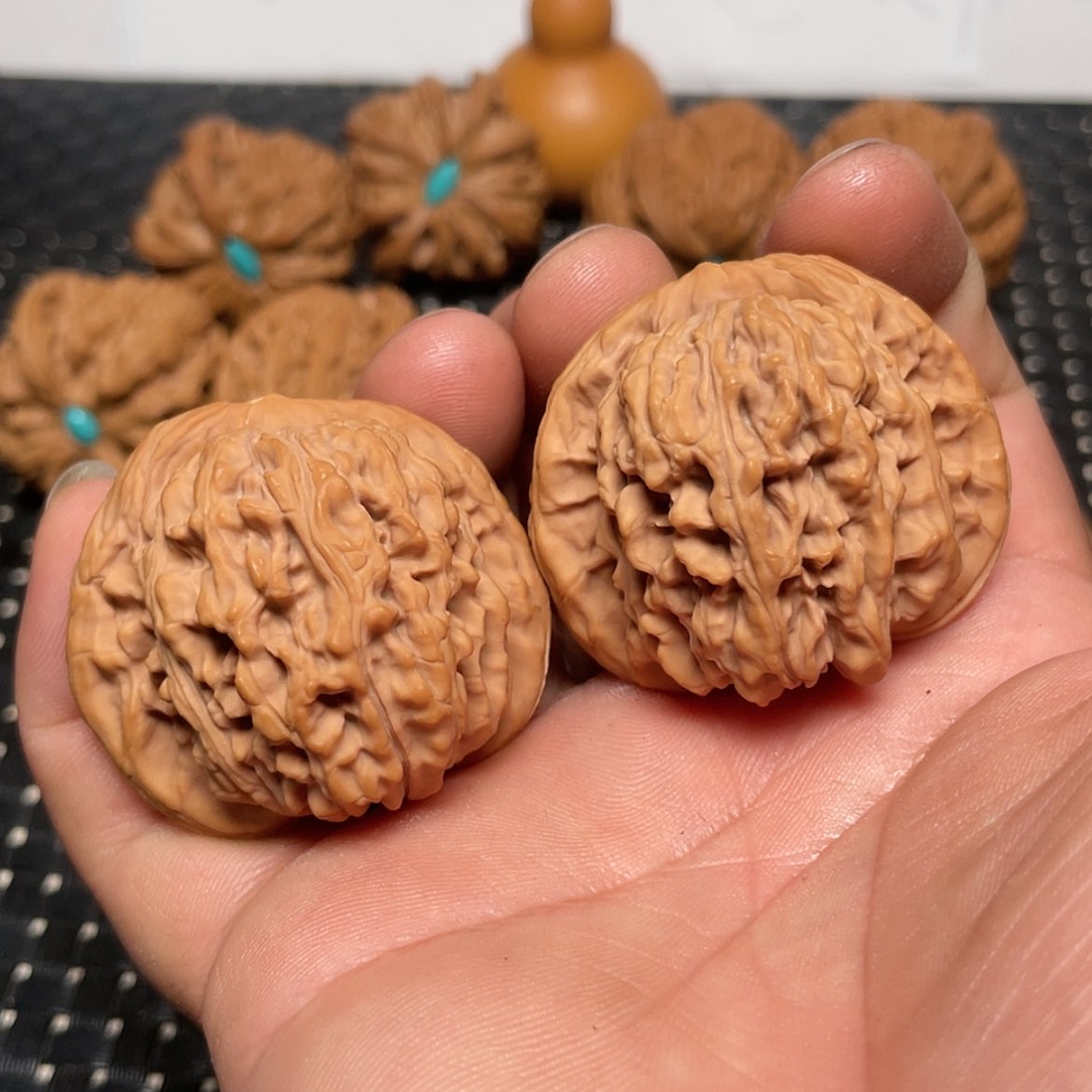 【闪购商品】文玩核桃把件43四座楼狮子头