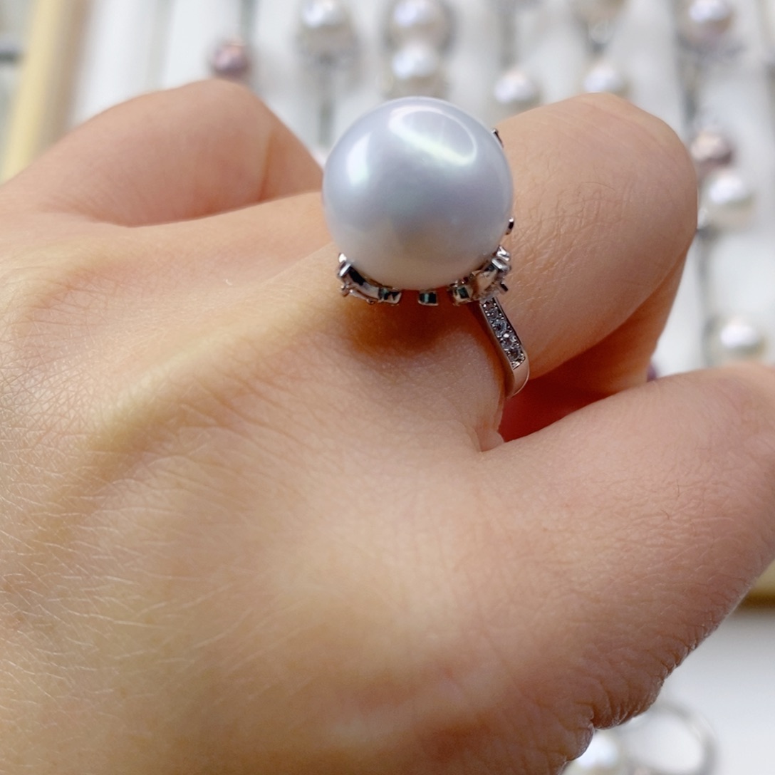 淡水珍珠戒指银S925镶嵌r****n