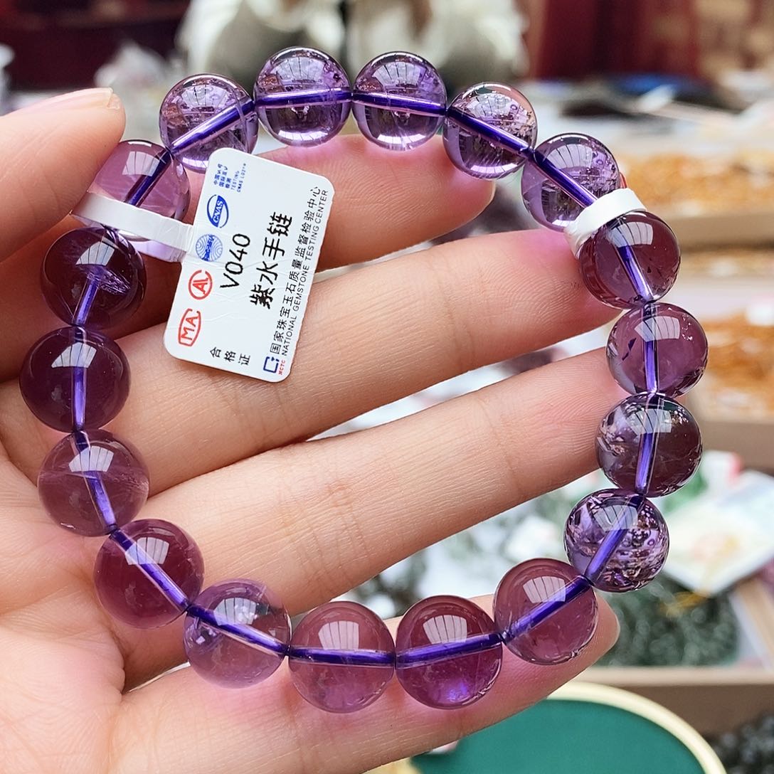水晶手链未镶嵌V040巴西紫水