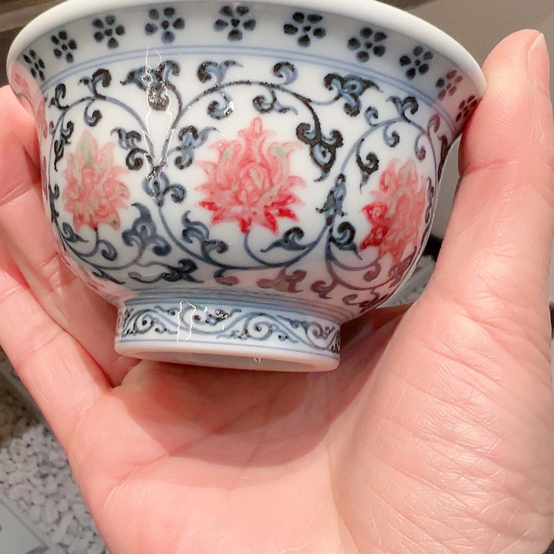 微瑕不晓堂柴窑原矿青花釉里红