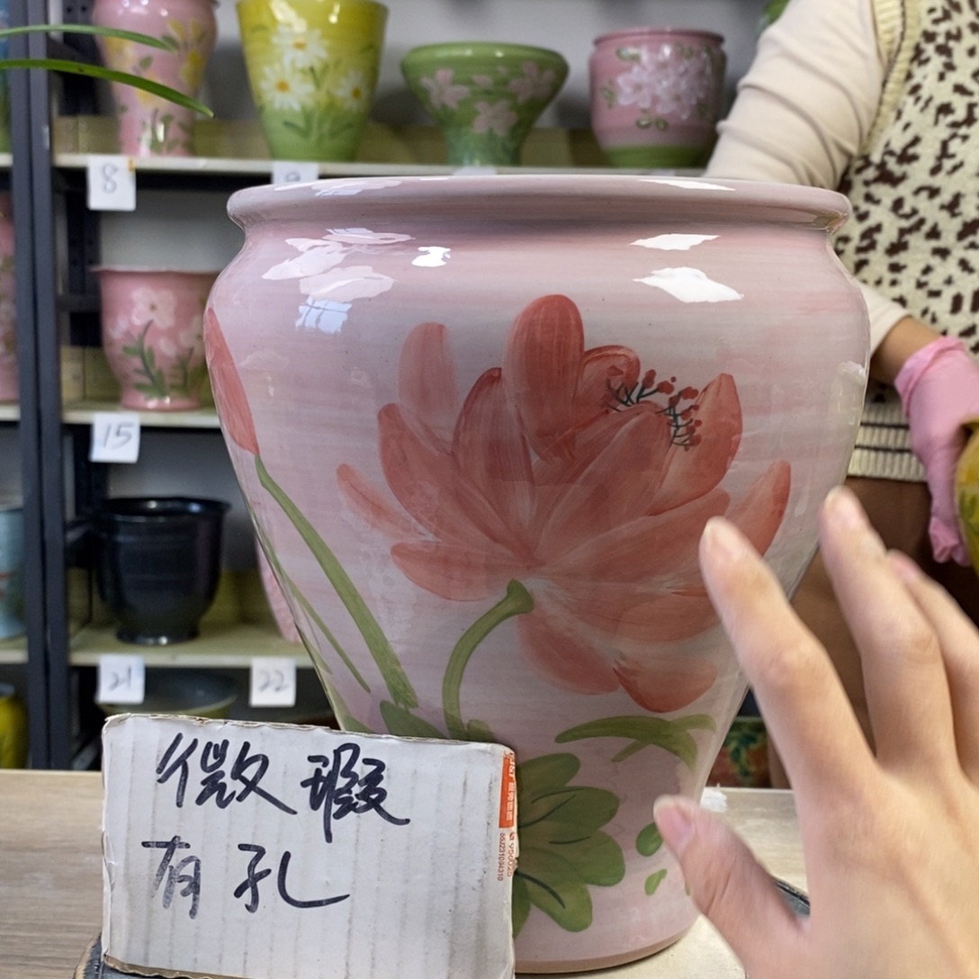 景德镇手工手绘陶瓷花盆