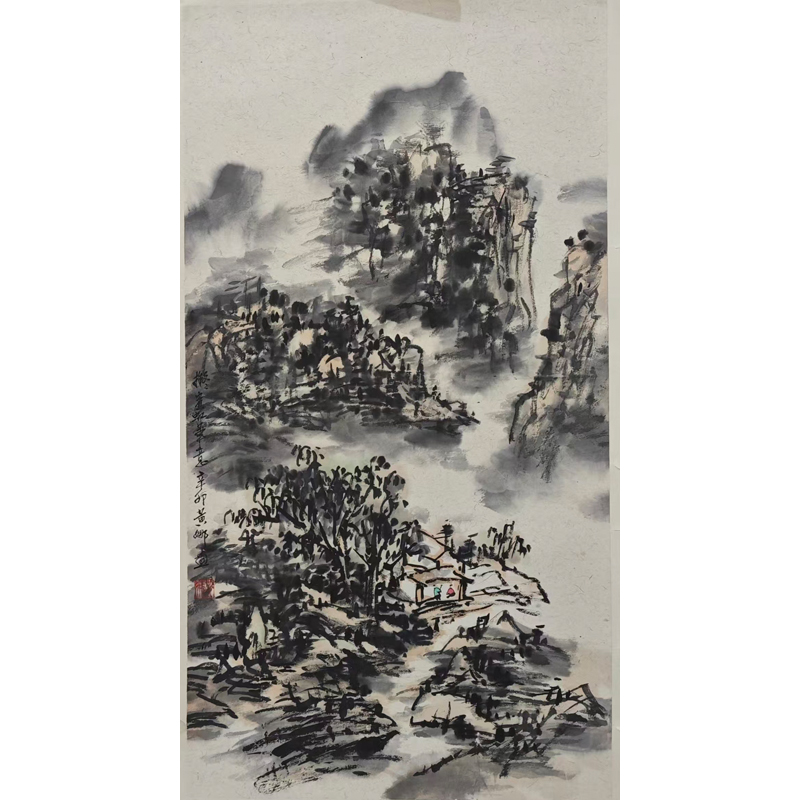 03  当代《山水》  黄娜  71x38  纸本镜片