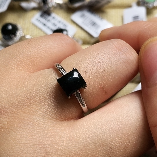 翡翠银S925镶嵌戒指