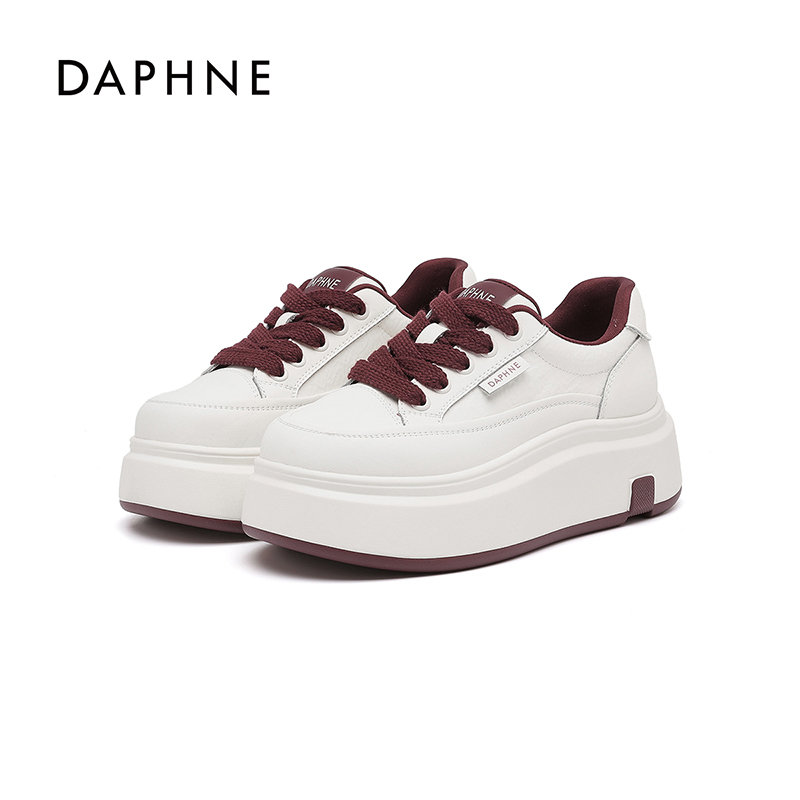 Daphne/达芙妮小白鞋女款2025夏季新款增高松糕时尚百搭休闲板鞋