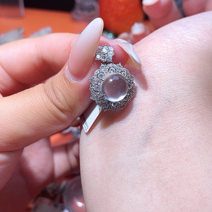 石英质玉银S925镶嵌颈饰