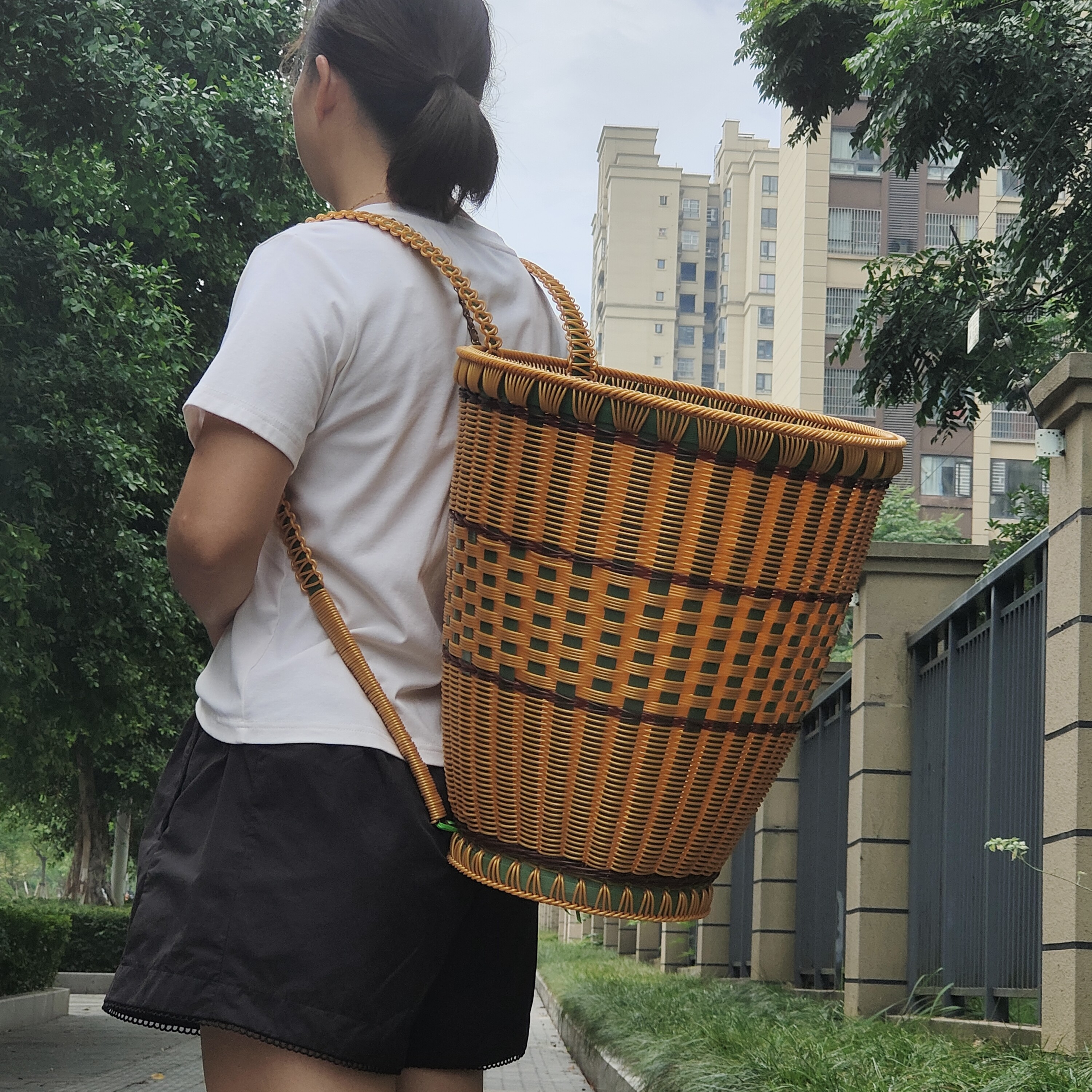 手工藤条编织成人背篓加厚大容量赶集结实耐用采茶收纳实用好物