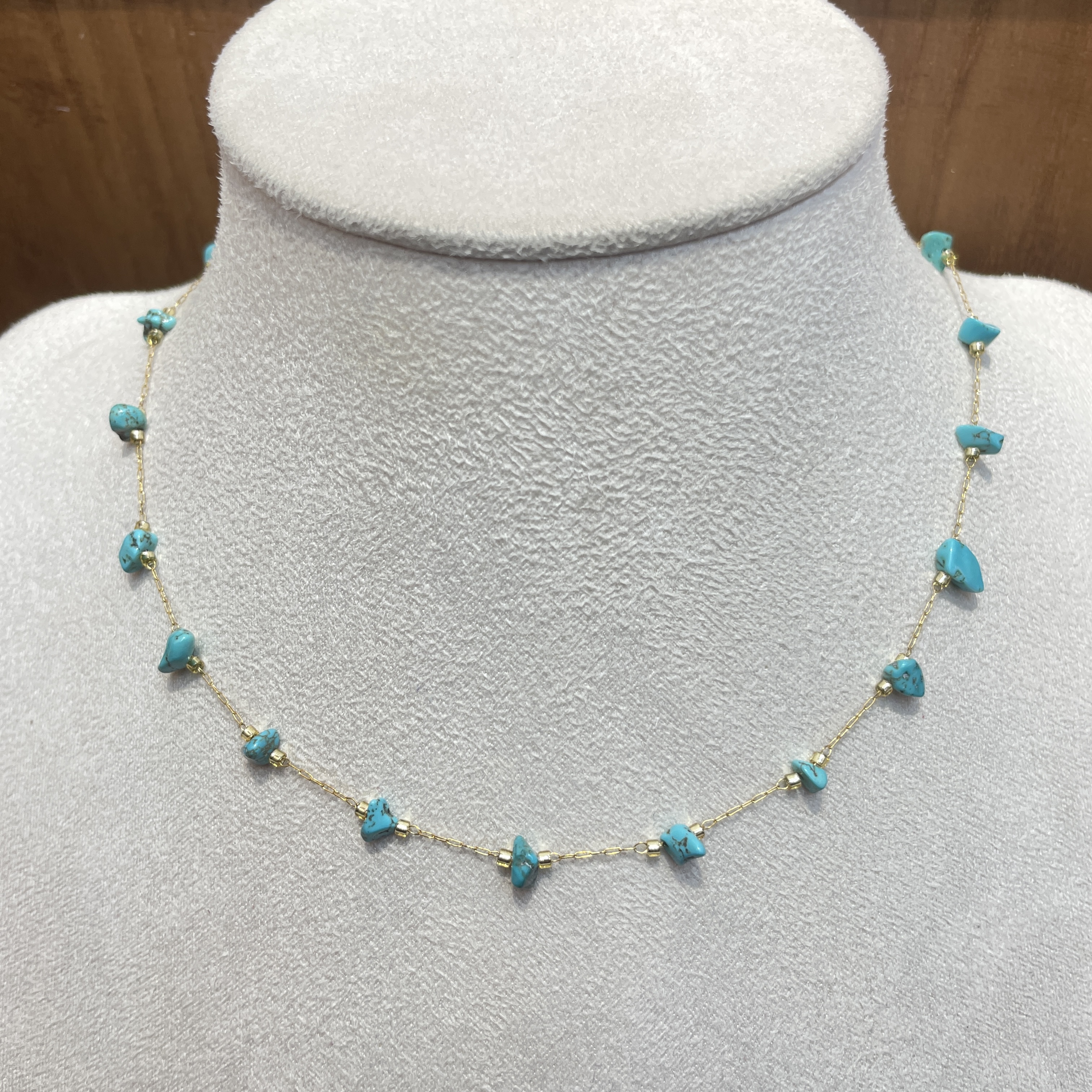 钛钢项链 随形菱镁矿钛钢项链