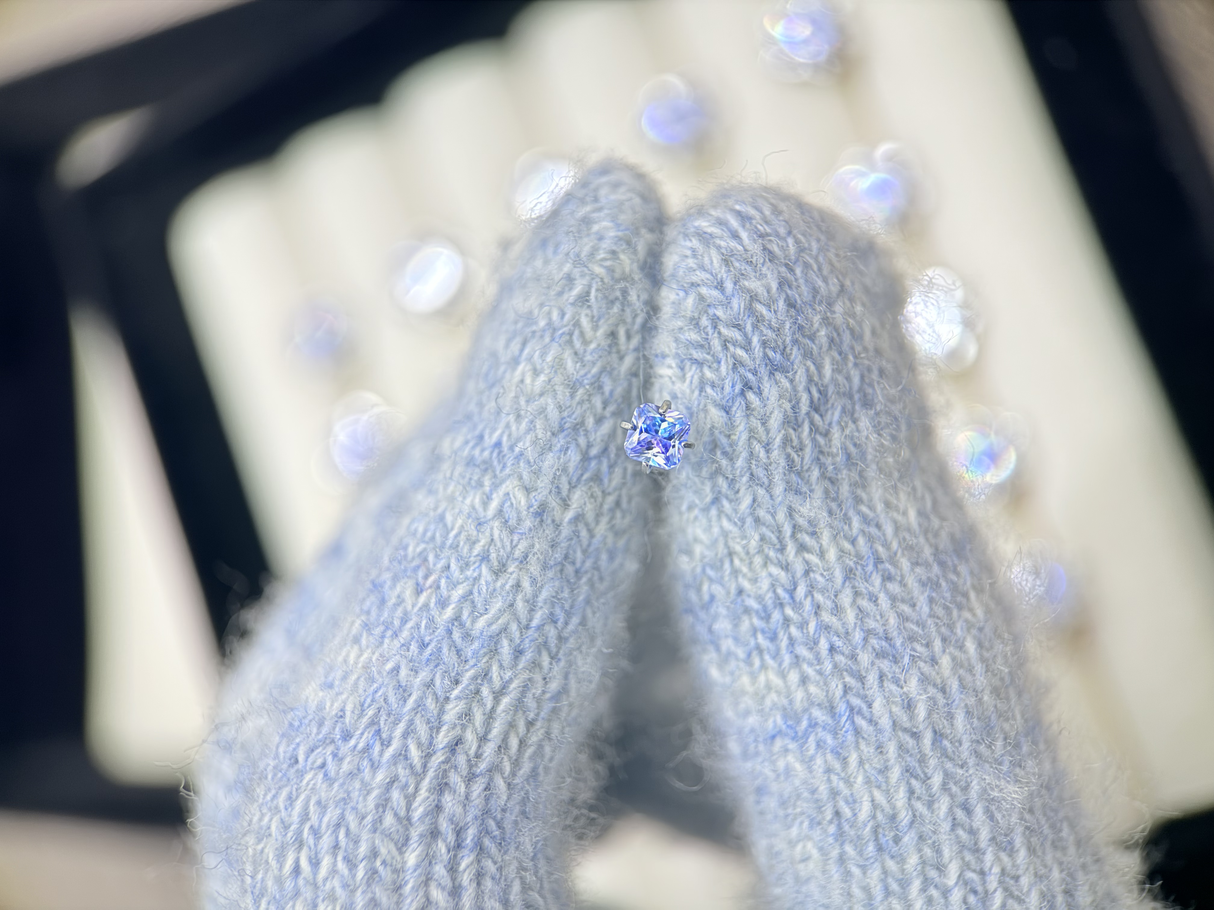 钛钢锆石耳饰 A469 双色渐变方糖锆石4mm耳骨钉耳钉耳蜗钉