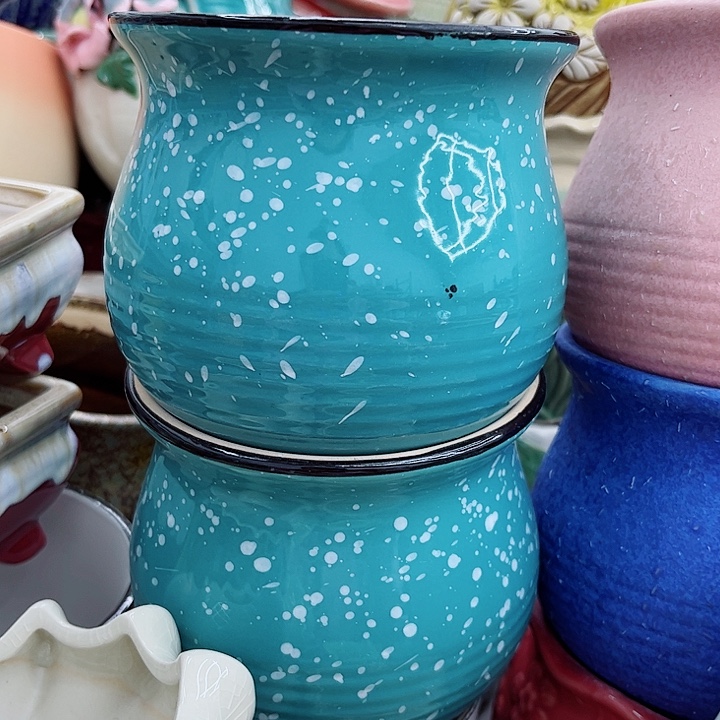 多肉绿植陶瓷花盆9.9包邮，有孔