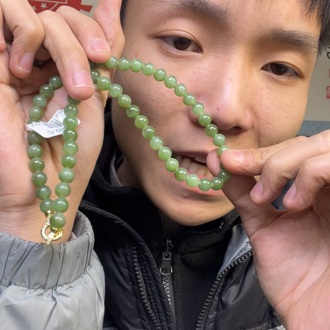 和田玉颈饰未镶嵌多样性俄罗斯碧玉项链无黑点卡8