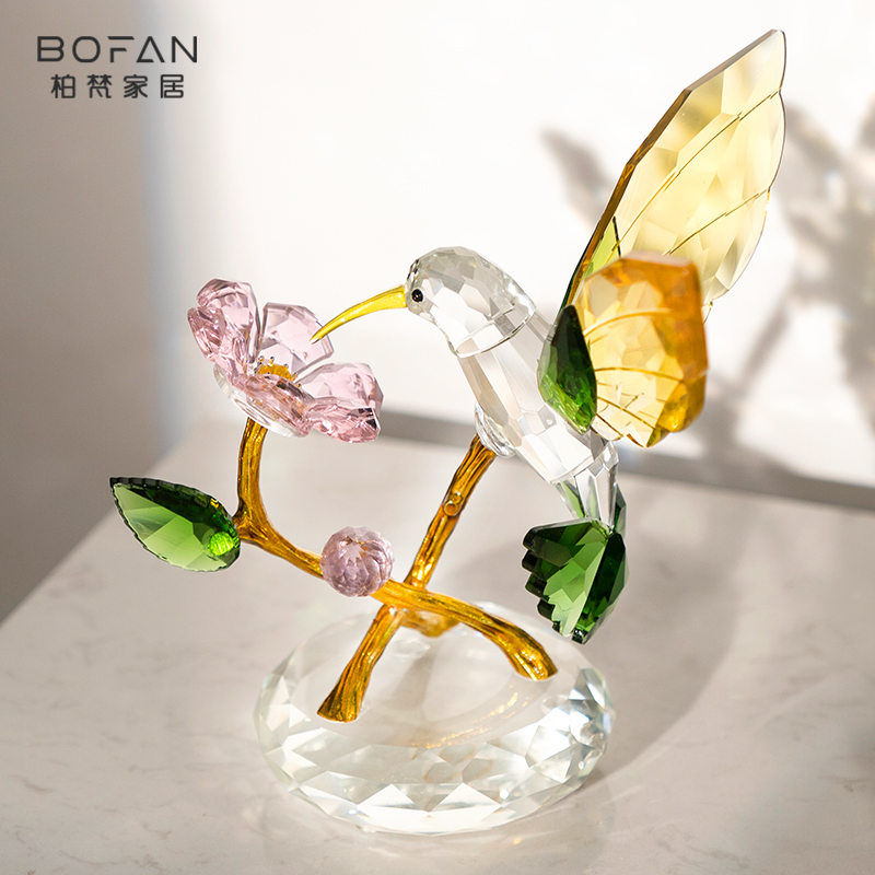 bofan/柏梵报喜鸟摆件蜂鸟造型装饰品女生礼物玄关电视柜桌面摆件