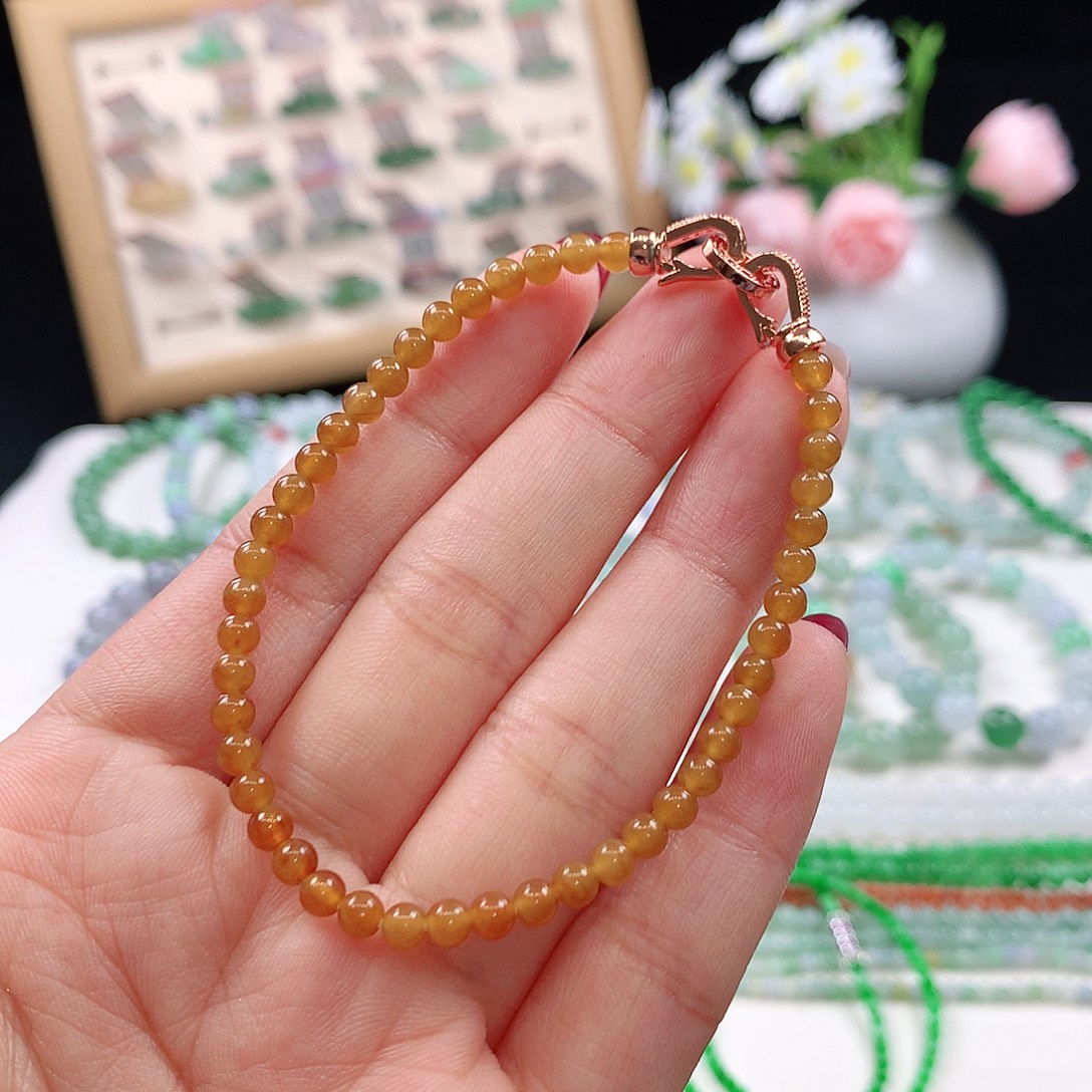 翡翠未镶嵌手链3.8mm