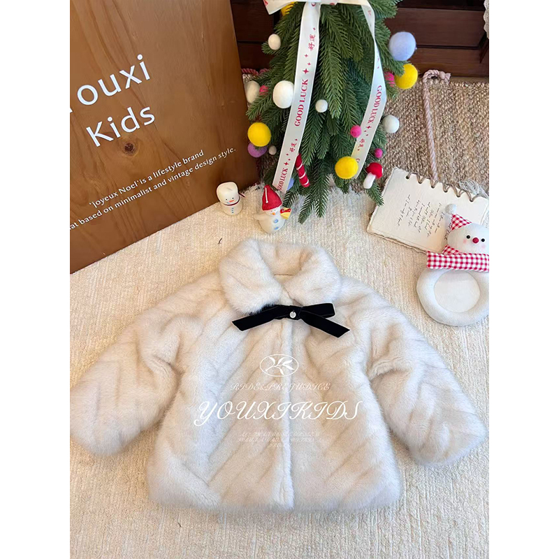 现飞飞家雪国千金新冬季女童毛茸茸加厚保暖千金风棉服外套FF3087