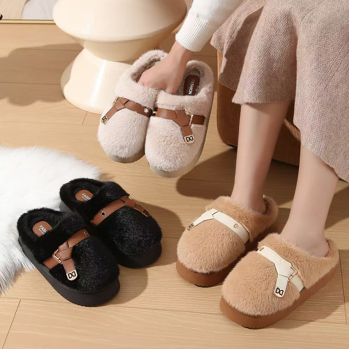 A200-A300孤品捡漏冬季拖鞋男女可爱款毛拖鞋时尚潮流款棉鞋居家