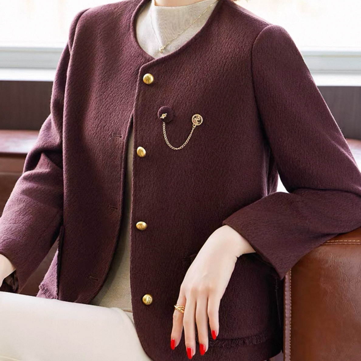 小香风外套2025新款女春秋季时尚毛呢开衫U1