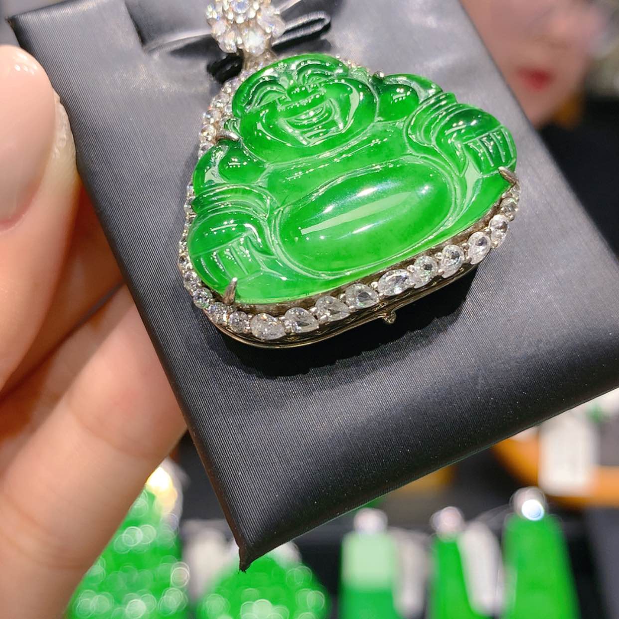 【闪购商品】颈饰银S925镶嵌翡翠6柒姐