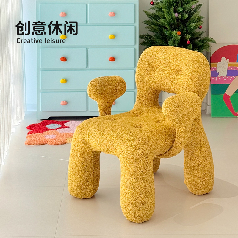阑印悦品设计师款创意网红家用现代简约姜饼人椅可爱多巴胺沙发椅