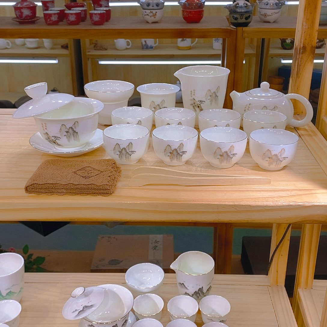 【不止】羊脂玉瓷茶具套装