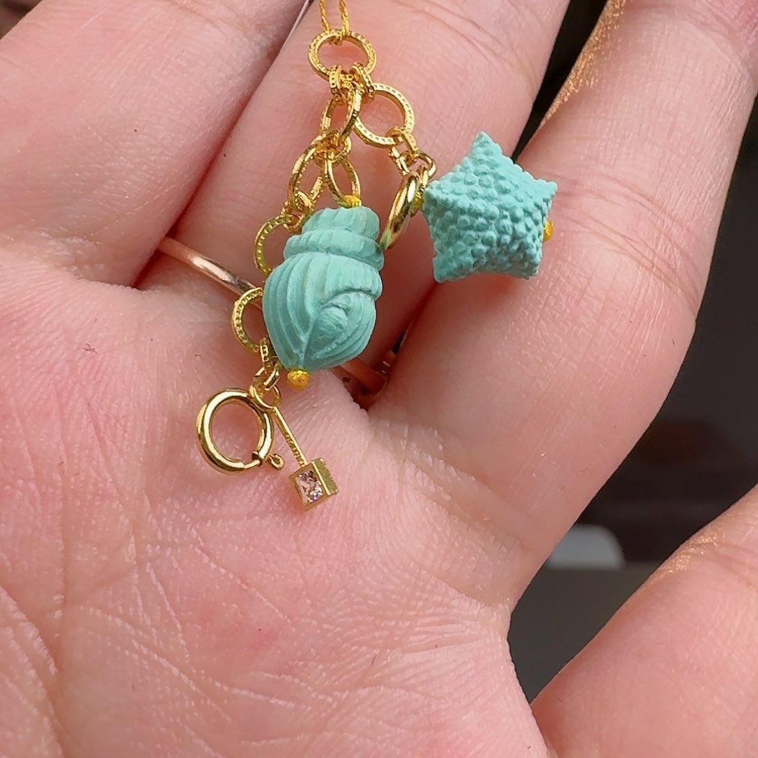 绿松石珠宝奇石18K金镶嵌