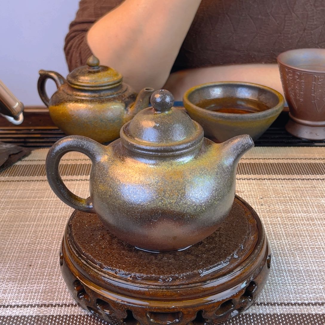 紫砂茶壶底槽清柴烧240cc