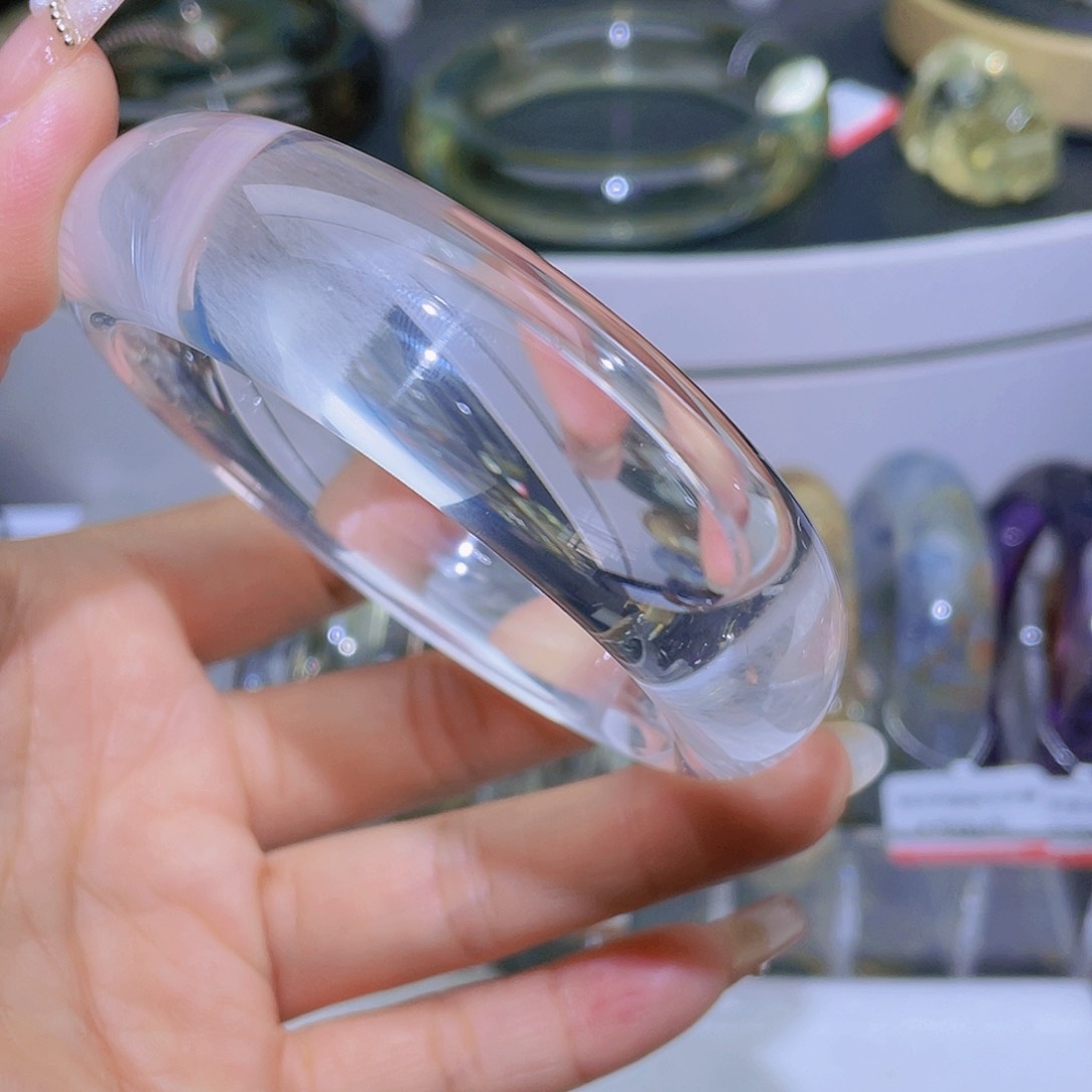 水晶手镯未镶嵌白兔毛56➕