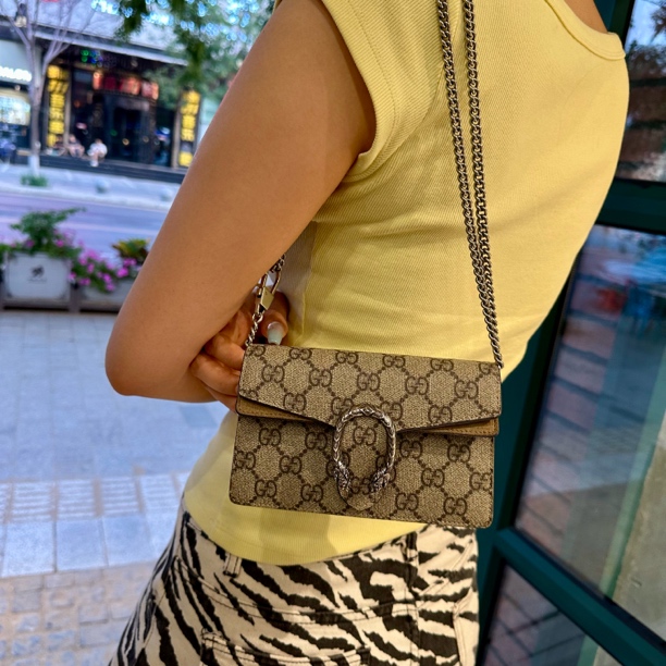 95新 GUCCI/古驰 Gucci酒神super mini单肩斜挎包