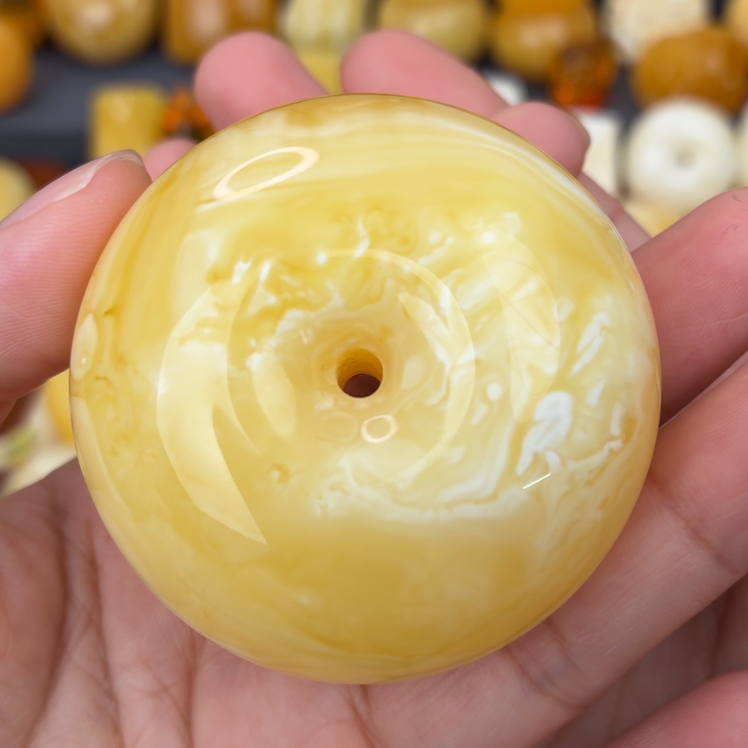 蜜蜡未镶嵌吊坠(不含链)妖花扣