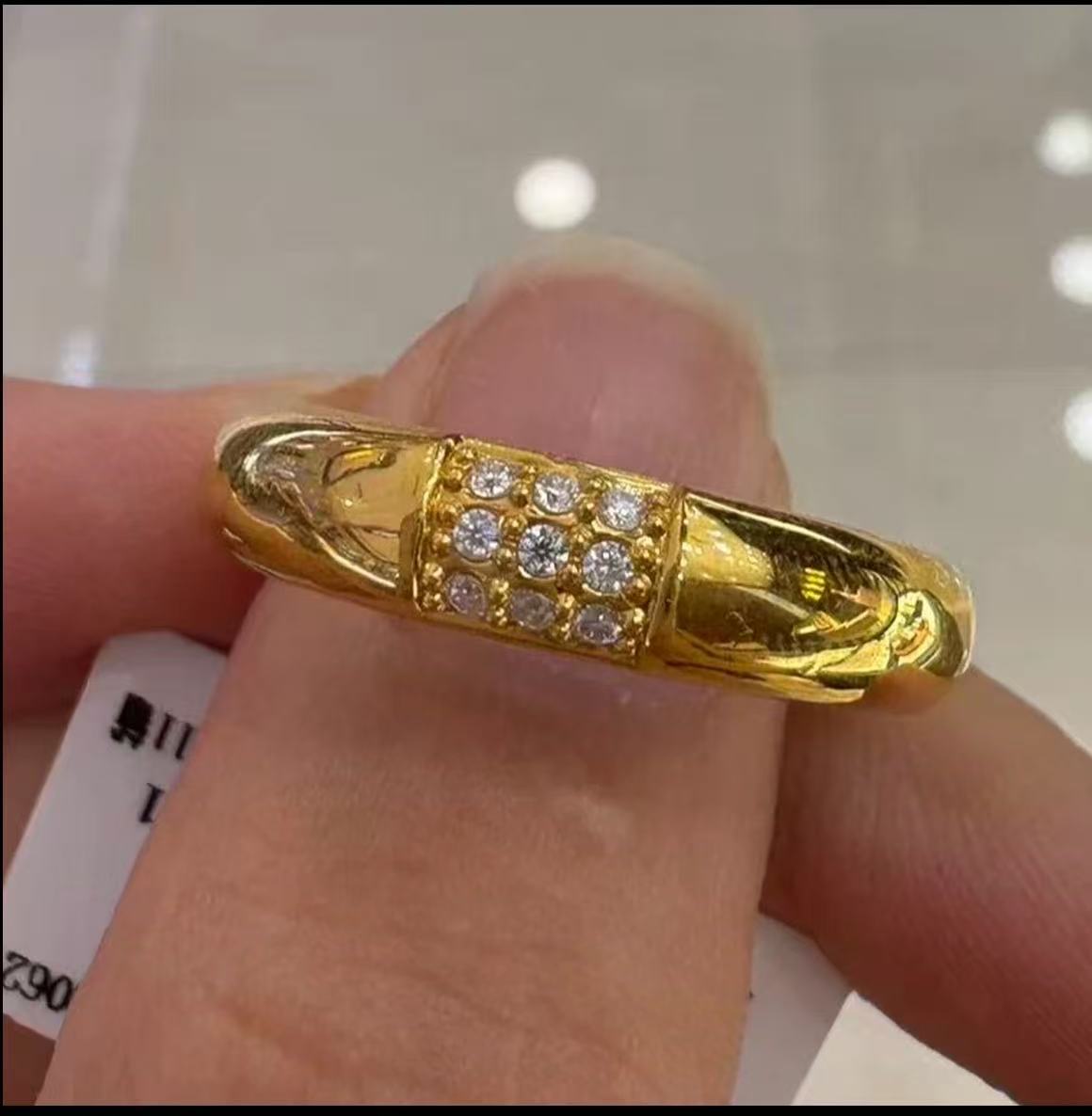 足金999 黄金戒指5D工艺亮面 黄金泥鳅背