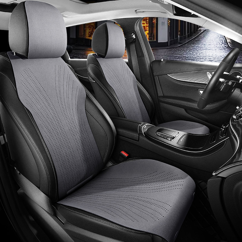 五座汽车坐垫四季通用两座七座透气打孔马鞍垫座垫套翻毛皮座椅套