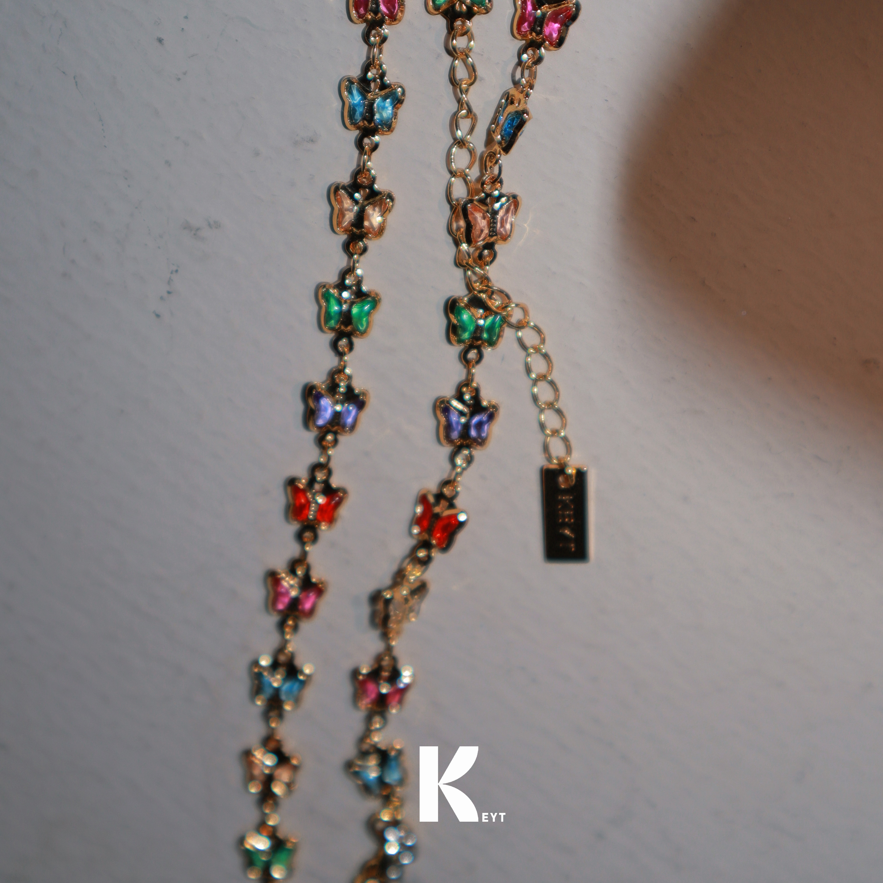 KEYT 铜合金项链 多色蝴蝶造型简约项链B21