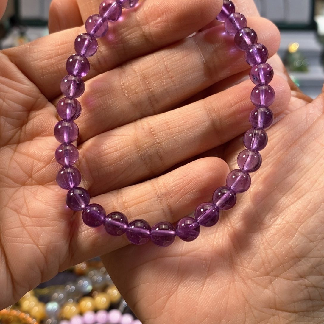 水晶手串未镶嵌紫水晶