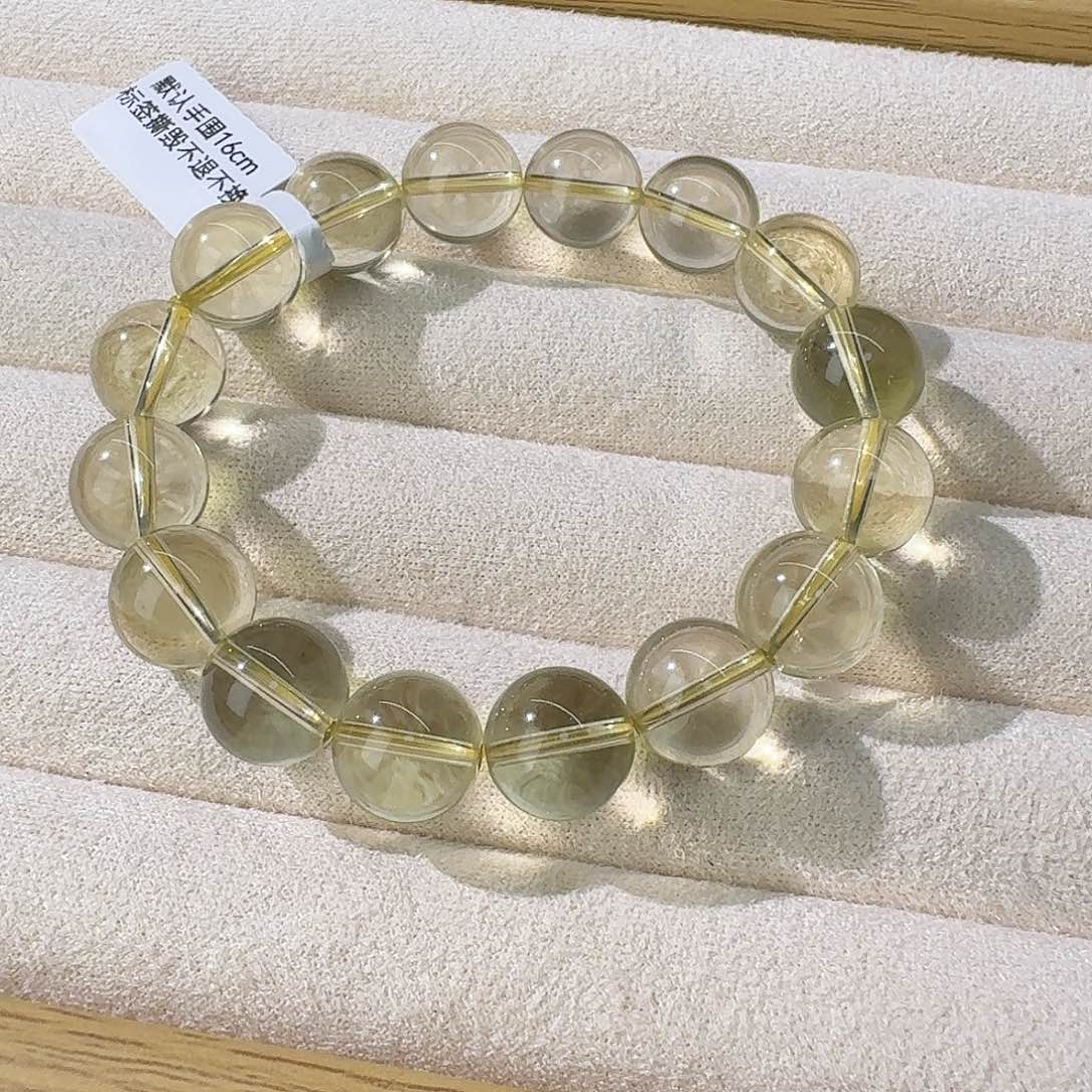水晶手串未镶嵌全净体巴西黄水晶卡12.4m