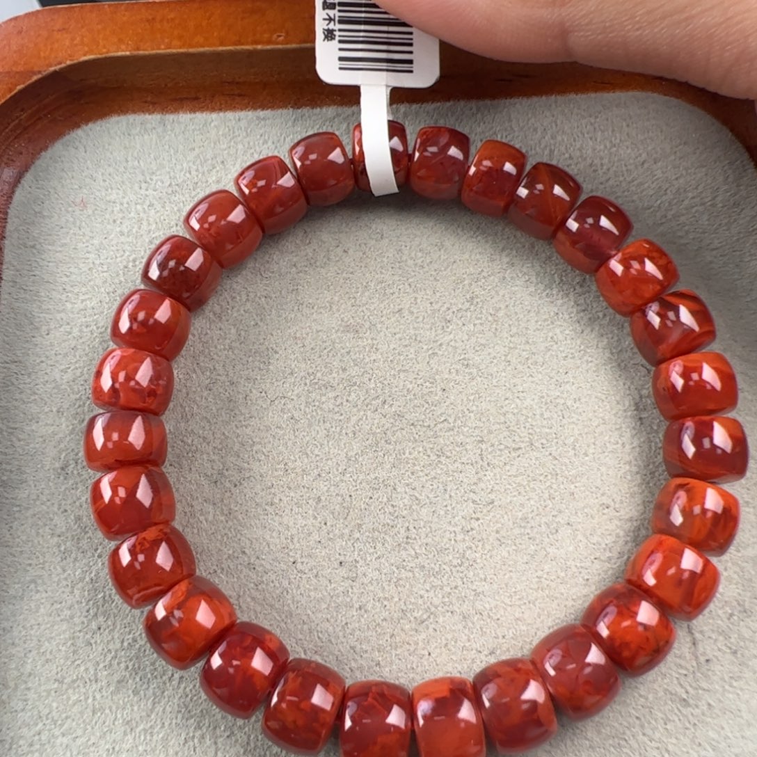 南红玛瑙未镶嵌（火焰直切8mm