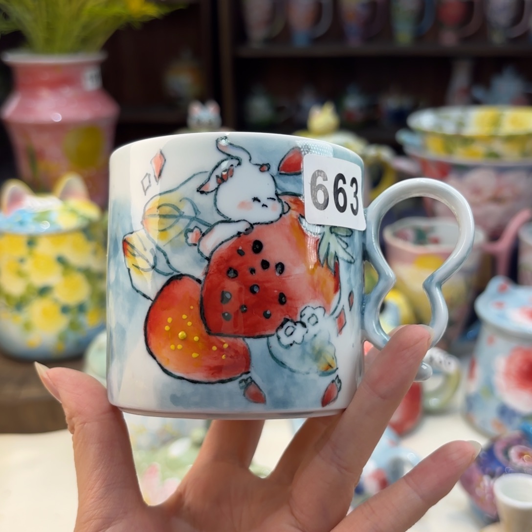瓷片景德镇手绘高温釉下彩陶瓷茶具