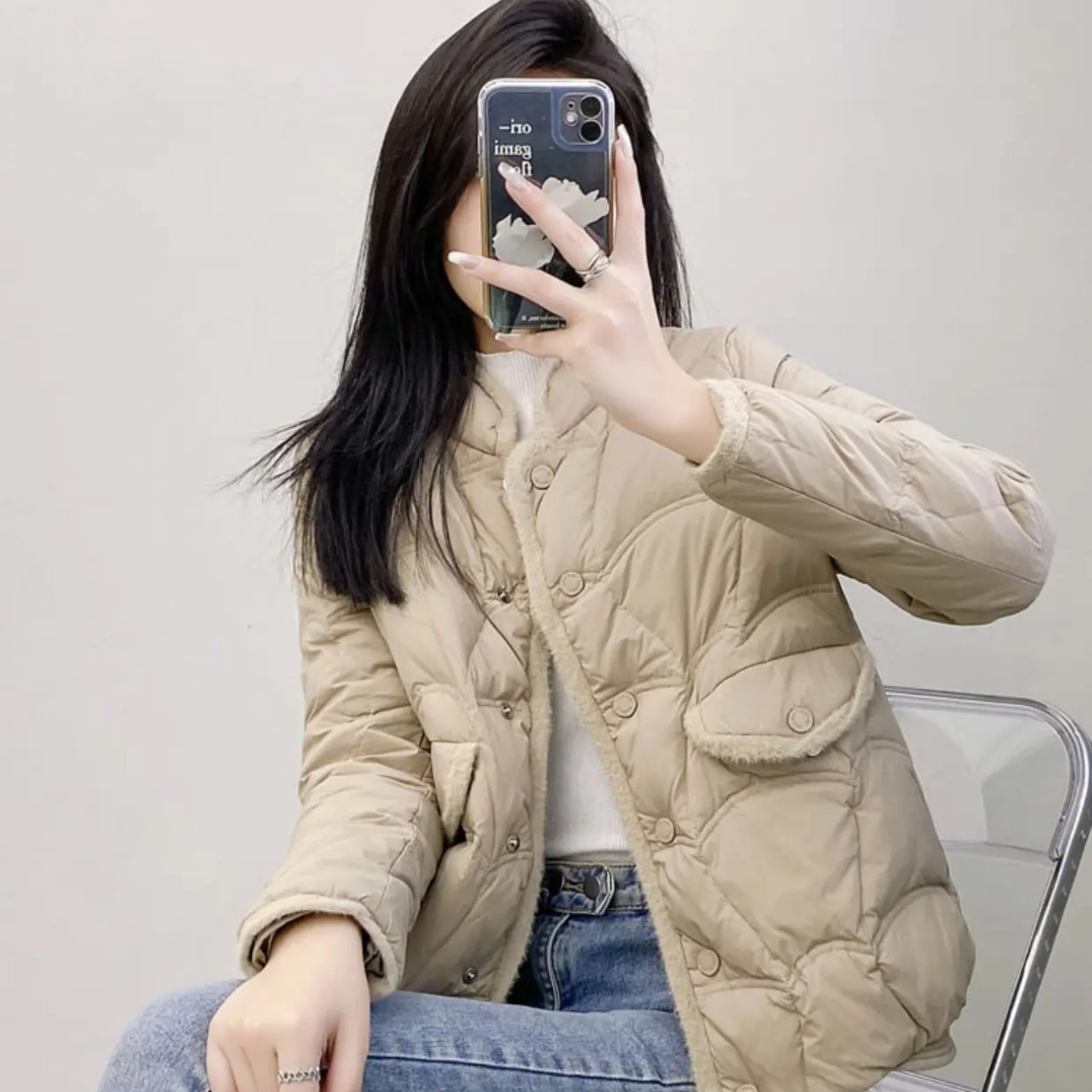 m031女款2025新款小个子女韩版小香风春季羽绒服短款