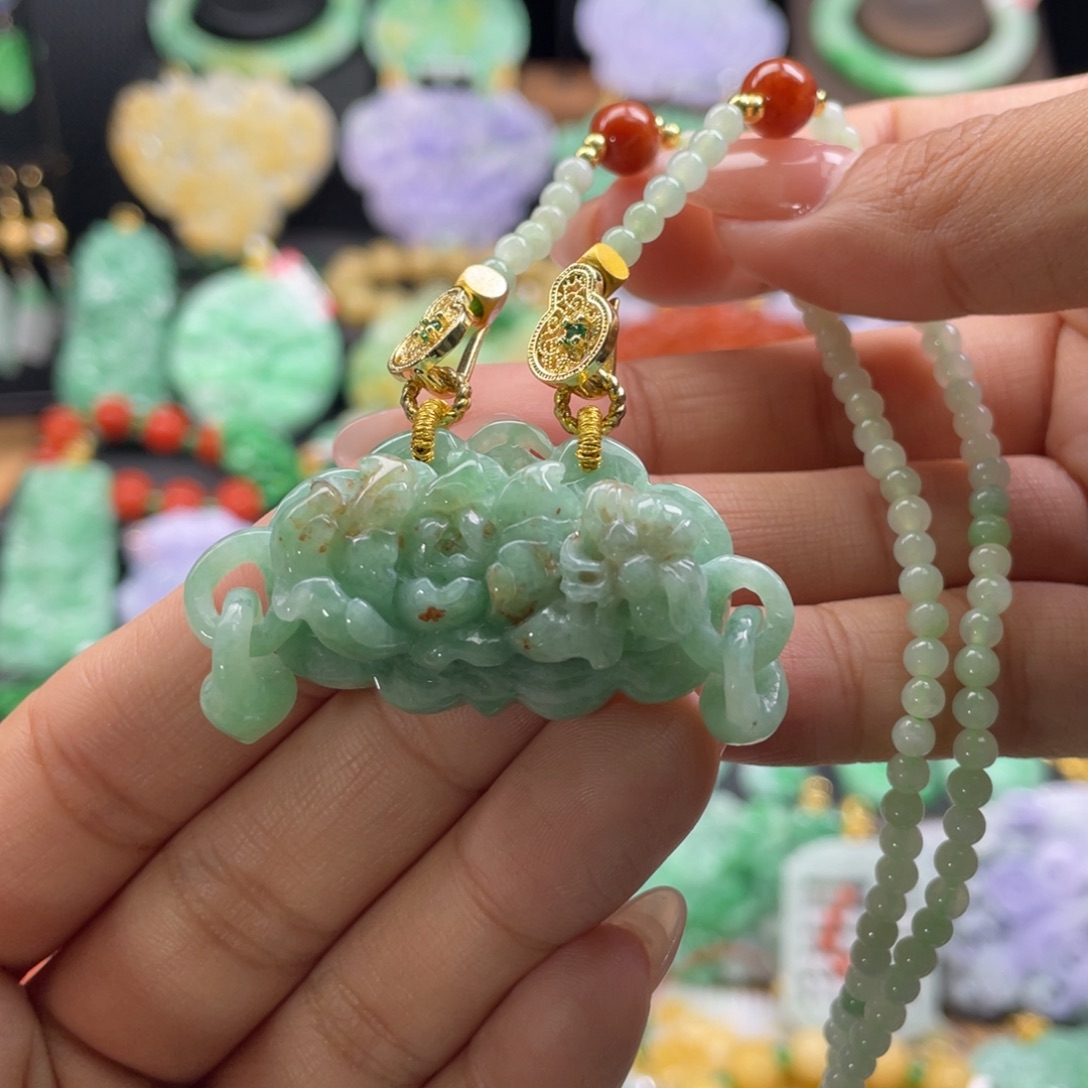 翡翠未镶嵌颈饰代编织