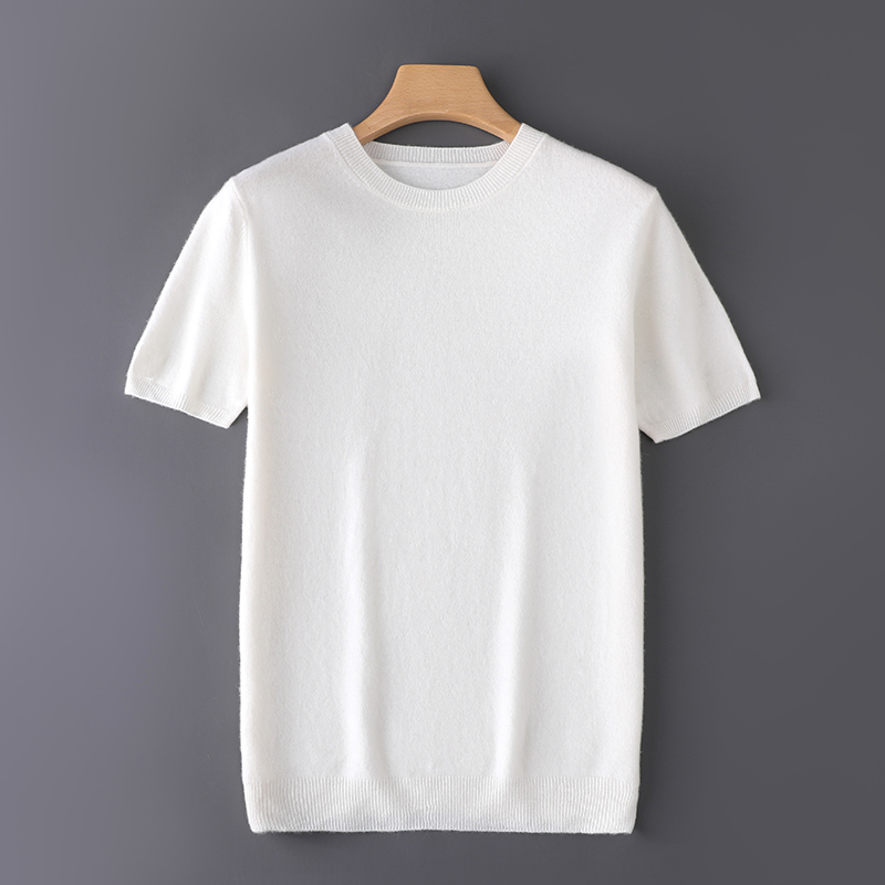 男士圆领纯色短袖套头羊毛衫秋冬百搭时尚简约休闲针织衫