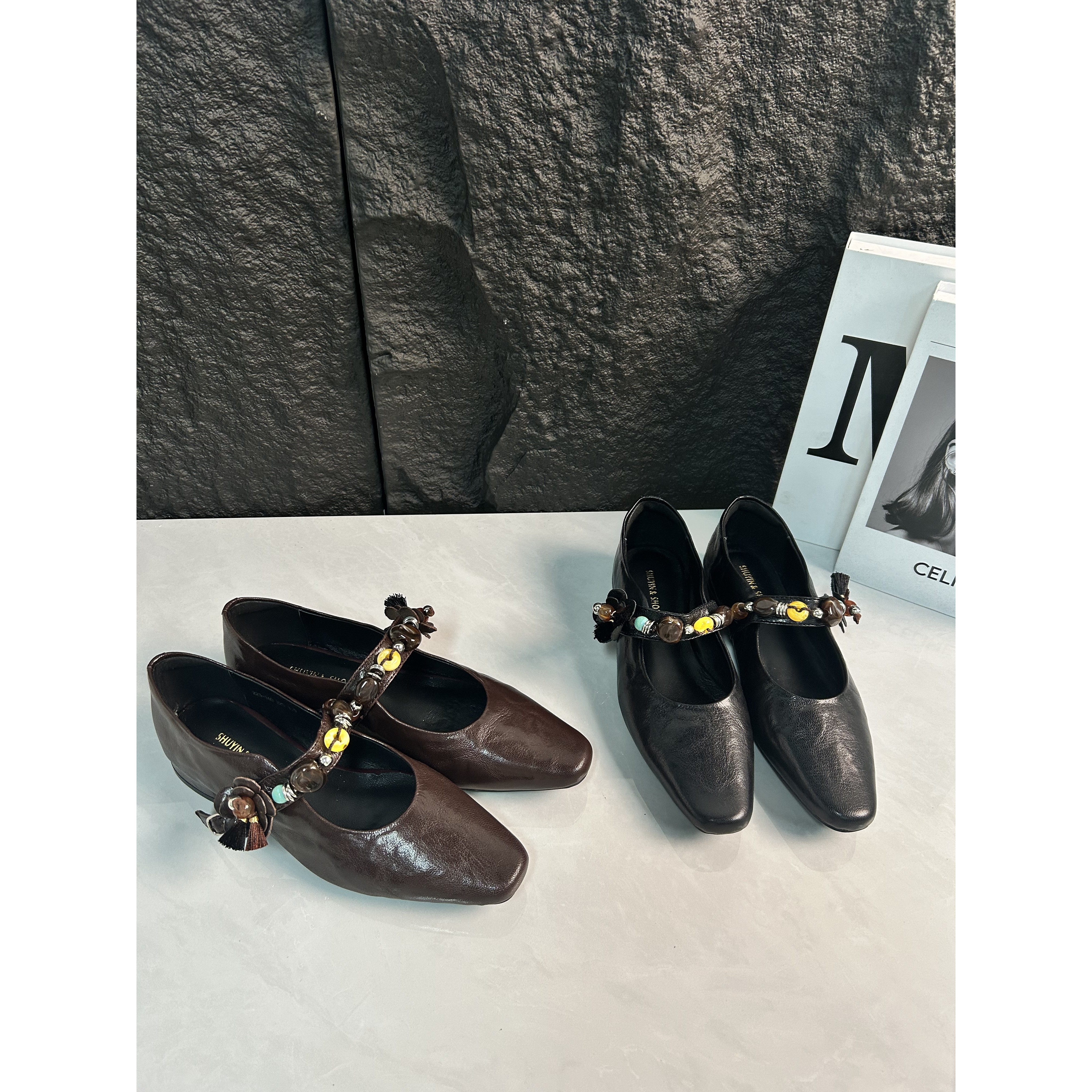 李大龙~2公分羊皮/复古百搭休闲手抓纹羊皮玛丽珍单鞋160