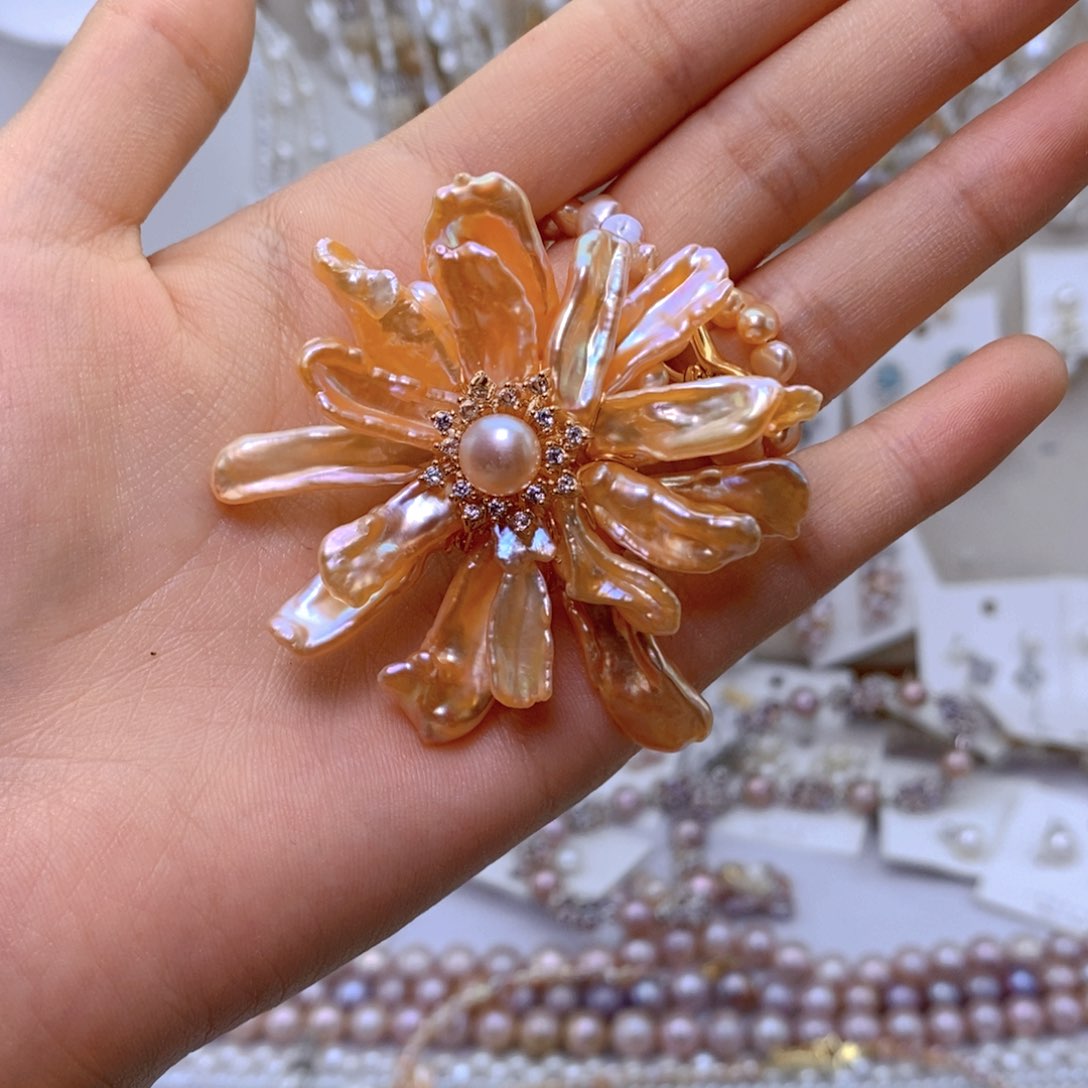 银S925镶嵌淡水珍珠耳饰