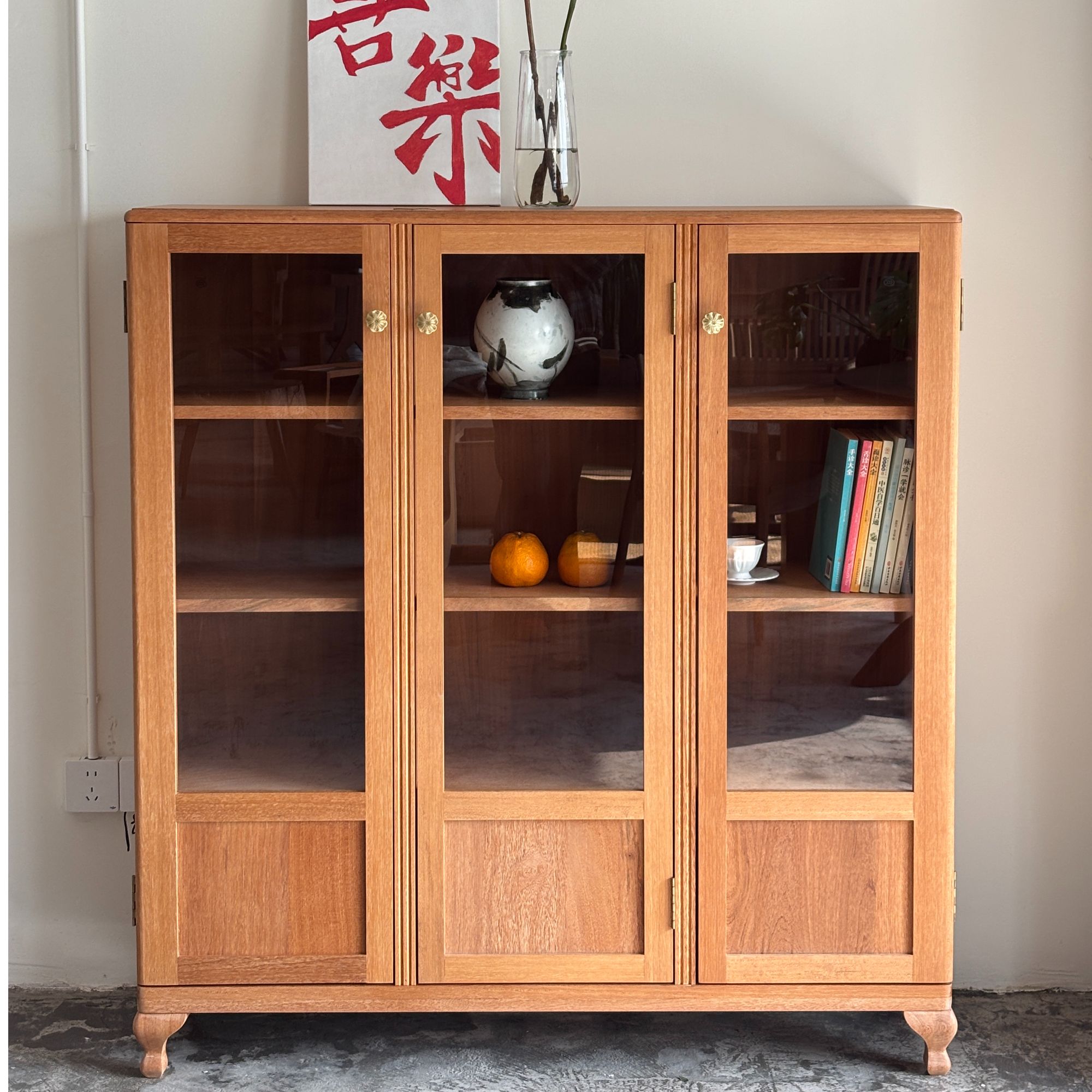 入户书柜鞋柜非洲柚木收纳柜中古风餐边柜重庆原木定制柜子
